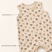 Combinaison bébé en coton côtelé sur mesure OEM ODM, vente en gros, barboteuse sans manches pour nouveau-né, marque privée