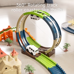 Tumama Kids DIY Assembled <strong>Track</strong> <strong>Toys</strong> Magic House Rail Trace Set 202pcs Dream Castle Electric Race <strong>Track</strong> Car with Lights - Product Image 5
