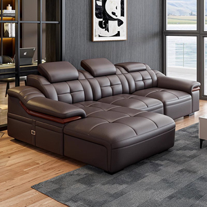 Bộ ghế <span class=keywords><strong>sofa</strong></span> góc hiện đại, nội thất phòng khách, ghế <span class=keywords><strong>sofa</strong></span> hình chữ L, màu sắc tùy chỉnh, bộ ghế <span class=keywords><strong>sofa</strong></span> da mô đun - Product Image 2