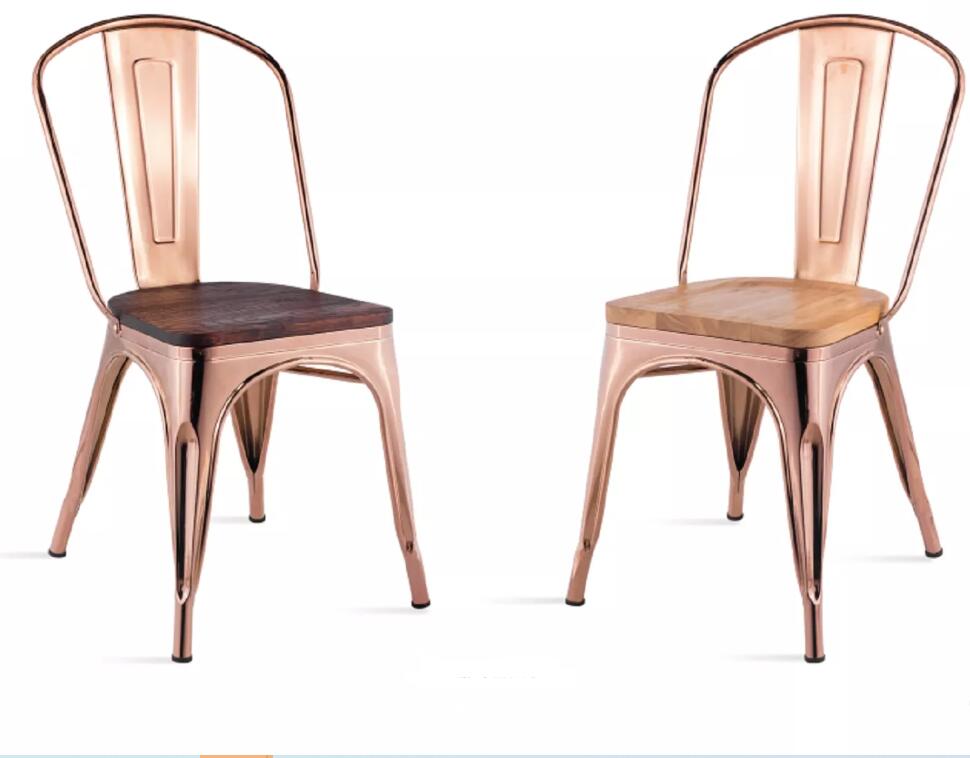 OK-307 con acabado en oro rosa y asiento de panel de madera