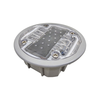 LS-09A Eingebetteter Solar-Straßenmarkierer 6 LEDs Durchm. 137mm H 52,8mm IP68 Wasserdicht Belastbar bis 30 Tonnen Straßenmarkierungsleuchte mit bis zu 500m Sichtbarkeit