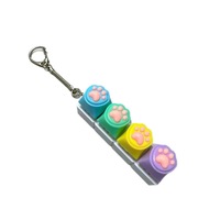 Factory Wholesale Keyboard Keychain Fidget Toy Cat Paw Keycap Clicker Fidget Key Chain Decompression Toys Stress Relief Gifts