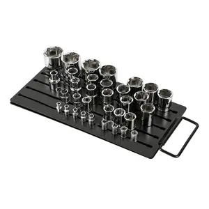 1/4 "3/8" 1/2 "Chave de soquete Titulares 80Pcs Tomada Universal Tomada Trilho Trilho Na Parede Suporte De Ferramenta De Armazenamento Organizador Rack