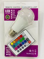 Ampoule LED intelligente RGB 12W A80 E27 à intensité variable avec télécommande, alimentation CA, certifiée RoHS, ampoules globe en PC