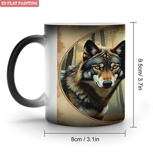 <b>Ceramic</b> Magic Mug 11oz Frosted Black Heat Activated Color Changing Drinking <b>Cup</b> - Product Image 1