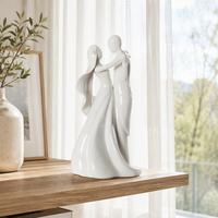Décoration de gâteau en céramique de haute qualité, style classique, arche en forme de cœur et couple dansant