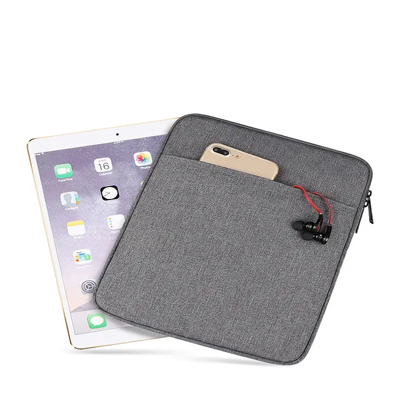 Fermeture éclair étanche en peluche Polyester Oxford Business 9.7 10.8 pouces tablette couverture pochette sac étui pour iPad