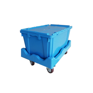 Plastic Tote Tote Plastic Box Custom PP Plastic Transport Storage Moving Attached Lid Vegetable Fruit Tote Box