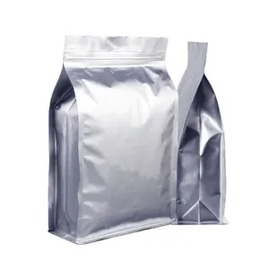 In Stock 16X26cm Dried Food Packaging Aluminum Foil Ziplock Flat Bottom Bags For Snacks Seeds Spices Plastic Zipper Bags