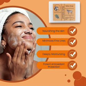Herb-Infused Tallow Soap Bar Natural Body Face Wash 3.53 oz Handmade Solid oatmeal and <b>honey</b> soap for All Skin Types - Product Image 6