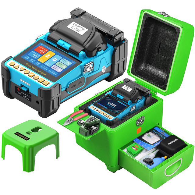 COMPTYCO L-70C Mini Optical Fiber Splicing Machine with OPM/VFL Fiber Optic Equipment 6 Motors Fiber Optic Fusion Splicer