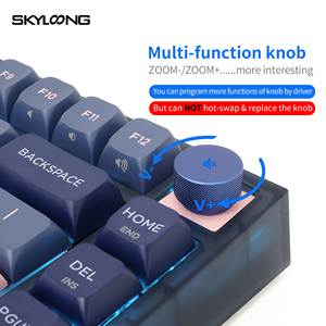 SKYLOONG Ốp Mờ Màu Đen Đèn Nền Đơn GK75 Nắp Phím PBT Màu Xanh Đậm Bàn Phím Cơ Chơi Game - Product Image 3