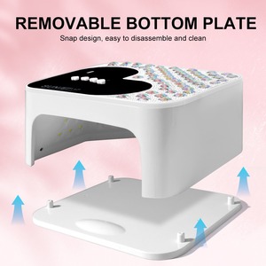 Lampe UV LED professionnelle pour ongles, design en forme de cœur avec diamants carrés, 45 perles, haute puissance, séchage rapide, métal, pour usage domestique - Product Image 4