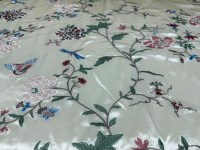 Tissu en acétate lourd brodé avec un motif floral multicolore, plusieurs couleurs disponibles pour les vêtements Abaya et Robe