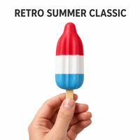 Jouets Squishy en Mousse Souple Texture Cannelée, Goûter Rétro Patriotique Rouge Blanc Bleu, Style Nostalgique Bomb Pop
