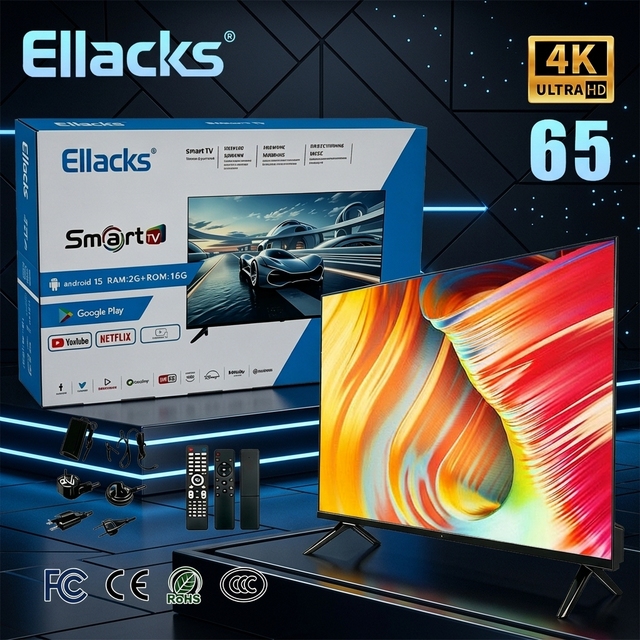 65 Inch Smart TV 4K Frameless Android Televisores Televisor BT 2.4G 5G WiFi UHD HD LED LCD Televisions Wholesale OEM