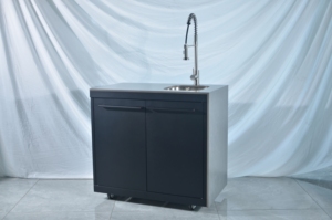 Cucina e Piano di Lavoro per Esterni di Alta Qualità con Mini Frigorifero in Vetro e Luce LED per Cucina all'Aperto e <span class=keywords><strong>Barbecue</strong></span> - Product Image 5