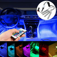 1 Juego de Luces LED RGB de Color Completo para Interior de Coche, Kit de Iluminación Debajo del Salpicadero, Tira de Luz para el Espacio de los Pies, para Automóviles y Motocicletas