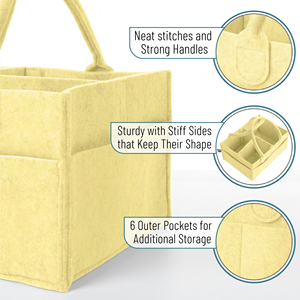 Lemon Glow Felt <b>Diaper</b> <b>Caddy</b> Organizer Nursery Storage Bin & Car Organizer for <b>Diapers</b> - Product Image 3