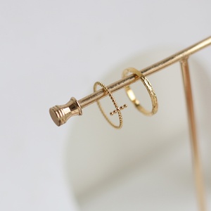 Anillos Apilables Religiosos de Moda, Anillo de Cruz con Cuentas de Acero Inoxidable - Product Image 2