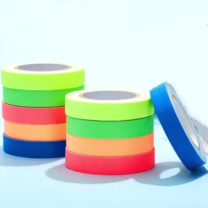 0.6 Inch X 16.5 Feet Neon Gaffer Cloth Tape Fluorescent UV Blacklight Glow Dark UV Party Rubber Adhesive Masking Use