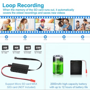 <span class=keywords><strong>Mini</strong></span> Cámara de <span class=keywords><strong>Vigilancia</strong></span> Inalámbrica DIY, Cámara de Seguridad 1080P con Detección de Movimiento y Grabación de Video - Product Image 6
