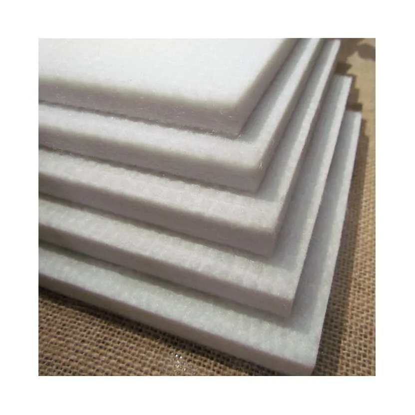 White Lightweight Needle Felt Recycled PET Felt Fabric Pad Needle Punched Nonwoven Fabric