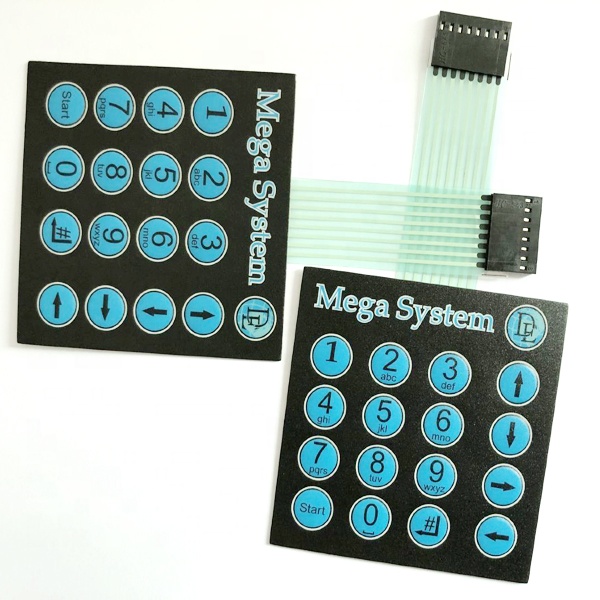 Лидер продаж, Заводская напечатанная на заказ матовая ПЭТ Кнопка 4x4 Матрица, электронная пленка, клавиатура, мембранный переключатель