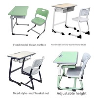 Ensemble de bureau et chaise pour étudiants de qualité supérieure, réglable en hauteur, mobilier scolaire moderne pour salle de classe du collège, siège individuel ergonomique
