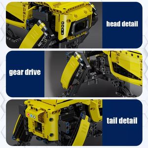 Moule <span class=keywords><strong>King</strong></span> 15066 Jaune <span class=keywords><strong>Robot</strong></span> à Quatre Pattes <span class=keywords><strong>Chien</strong></span> Dynamique Modèle Technicien Mécanique Intelligent Building Block - Product Image 5
