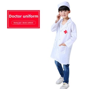 Abrigo blanco de manga larga para niños Uniforme de enfermera de rendimiento profesional Experimento científico Uniformes de hospital de juego de rol - Product Image 5