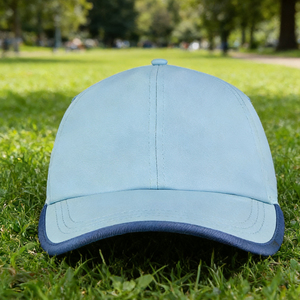 6-<b>Panel</b> <b>Light</b> Blue Baseball Cap Lightweight Breathable Sun Hat with Curved Brim Adjustable Snapback for Outdoor Sports - Product Image 5
