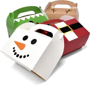 Scatole personalizzate per regali di Natale in cartone per feste con timpano regalo scatola di carta Santa elfo pupazzo di neve renna per le vacanze