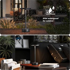 Lampe de table portable sans fil 3W à piles avec commande tactile pour intérieur, maison, salle de lecture, corps en aluminium - Product Image 4