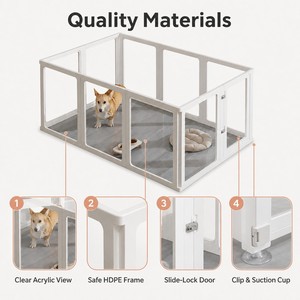 ODM/OEM Acrylic <strong>Dog</strong> Playpen Foldable Clear Pet <strong>Play</strong> <strong>Pen</strong> Easy Assemble Indoor Pet Fence for Cats Puppy Small Animals - Product Image 5