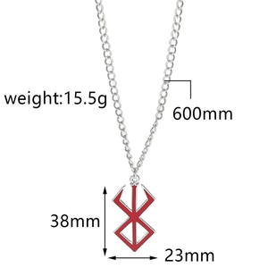 Collana a catena Berserk minimalista argento rosso placcato Anime Norse <span class=keywords><strong>mitologia</strong></span> per anniversario festa di fidanzamento - Product Image 1