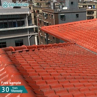 Tuiles de toiture synthétiques en plastique ASA UPVC PVC, imperméables, ignifuges B1, de type Roma espagnol