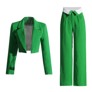 New Fashion Short With Color-Crossing Pants Women's 2 Piece <b>Set</b> Fashion - Product Image 2