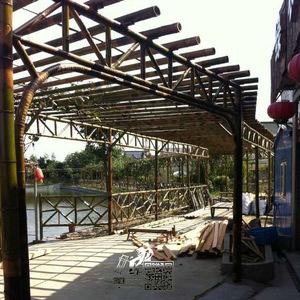 Bamboo Pavilion Chinese Style Arches Pergola Bridge Eco Friendly Manual Construction Decorative Gallery Diameter 4-7M - Product Image 5