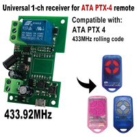 Penerima Universal Gerbang Garasi 433MHz 1CH AC 110V 220V 85-250V Relay HCS301 HCS300 HCS200 Modul Kode Bergulir Saklar