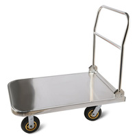 Chariot à plateau en acier inoxydable à 2 niveaux, chariot mobile à roulettes pour hôtel, restaurant, traiteur, transport de plats, service