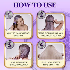 Masque capillaire professionnel <span class=keywords><strong>blond</strong></span> argenté, marque privée, sans sulfate, tonifiant violet, traitement capillaire pour cheveux dé<span class=keywords><strong>color</strong></span>és, OEM ODM personnalisé - Product Image 5