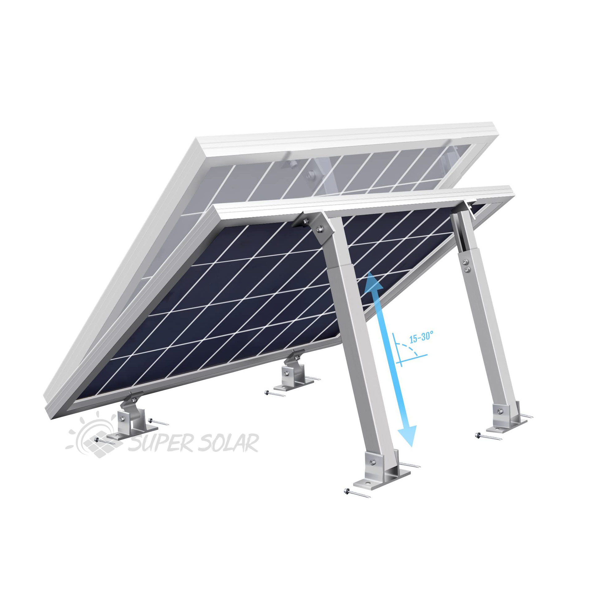 Solar Mounting Adjustable Solar Panel Mount Brackets - 15-30?? Tilt ...