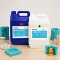 Silicone liquide transparent RTV2 à polymérisation au platine, rapport de mélange 1:1, dureté réglable (0-40A), haute résistance chimique et à la déchirure pour