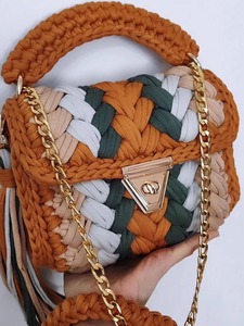 Borse 2025 di lusso all'<span class=keywords><strong>uncinetto</strong></span> per le donne fatte a mano colori misti da <span class=keywords><strong>donna</strong></span> con decorazione a catena di chiusura a catena - Product Image 3