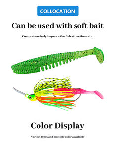 Leurre de pêche Water Stopper Bearded Man Jigs avec paillettes rotatives anti-accrocs, tête plombée et appât vivant composite - Product Image 6