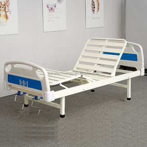 I Care 2-Function Manual Hospital <b>Bed</b> with ABS <b>Bed</b> Ends, Foldable <b>Side</b> <b>Rails</b>, Overbed Table, and 4 Lockable Casters - Product Image 2