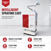 Chariot robotisé flexible et collaboratif pour la pulvérisation, unité de revêtement mobile autonome pour la finition des surfaces des pièces sur site