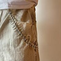 Chaîne de pantalon Punk en forme d'arête de poisson pour hommes et femmes, chaîne de taille gothique en alliage à pointes, bijou corporel Y2K Emo Alt pour jeans Hip Hop