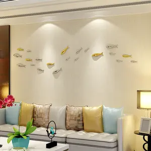 Heimdekoration kreative individuelle Charaktere Wand 3d Wanddekor Fische für Wohnzimmer